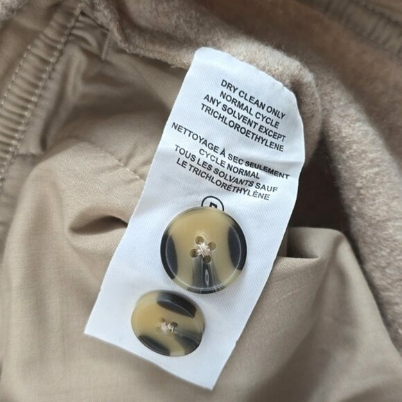 HUNTER Women's Button Down Collared Cream Merino Wool Jacket Pockets Size M - Picture 13 of 15